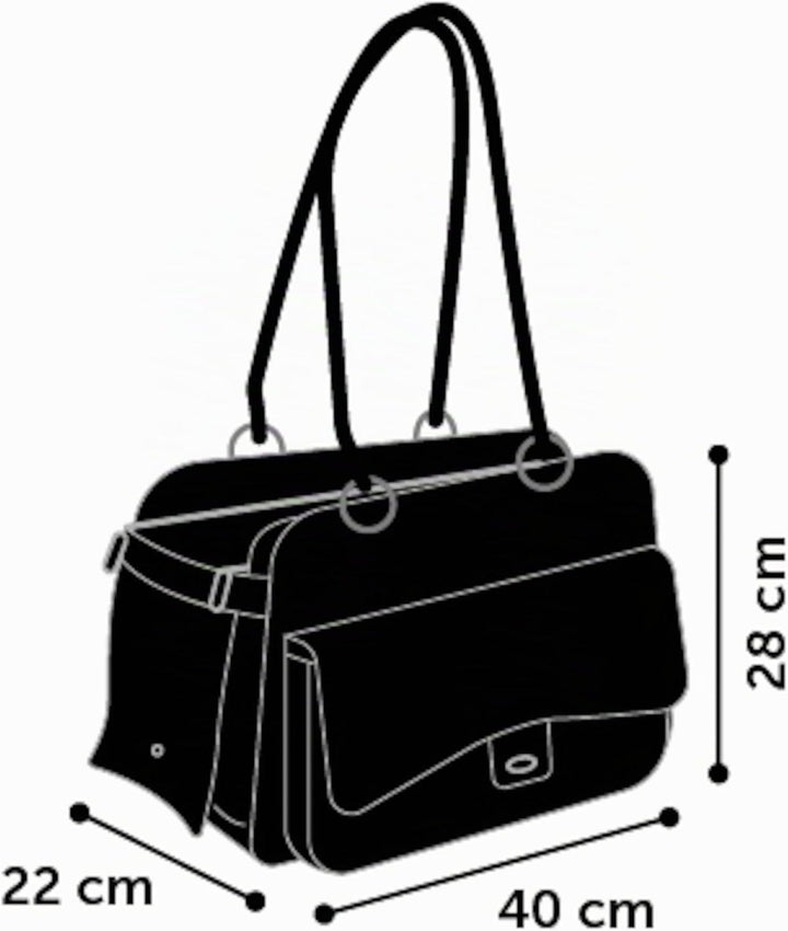 Hundetasche - Tragetasche Gigi Schwarz – 40x22x28cm – Kunstleder – Kissen herausnehmbar – Sicherheit