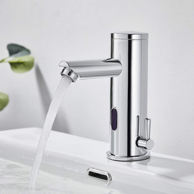 Auralum Infrarot Wasserhahn Bad mit Sensor Automatisch Badarmatur Berührungsloser Waschtischarmatur