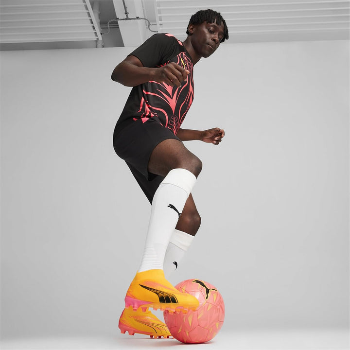 PUMA King Pro Fg/Ag Unisex Soccer Shoe 40.5 EU Sun Stream Puma Black Sunset Glow, 40.5 EU Sun Stream