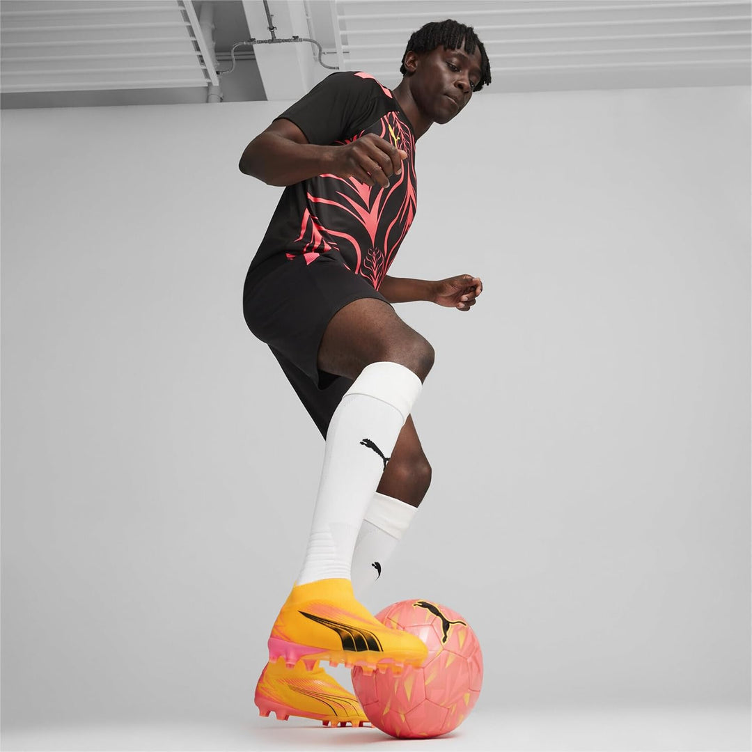PUMA King Pro Fg/Ag Unisex Soccer Shoe 40.5 EU Sun Stream Puma Black Sunset Glow, 40.5 EU Sun Stream
