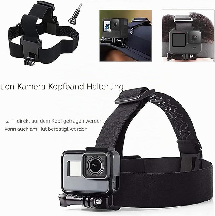 TEKCAM Action Kamera Zubehör Brustgurthalterung Stirnband Halterung Kit Kompatibel mit GoPro Hero 13