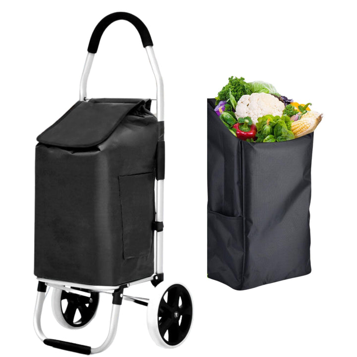 43.5Liter Aluminium Trolley Einkaufstrolley Klappbar, Shopping Trolley, Wasserabweisender Einkaufswa