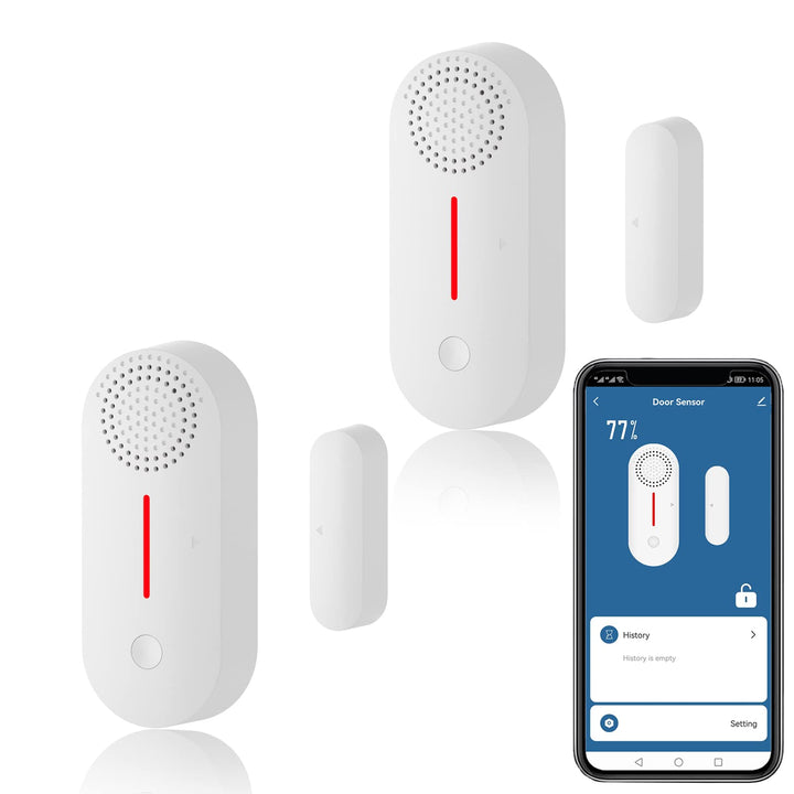 WiFi Smart Türsensor, drahtloser Türfenster Sensor Alarm, Mini Kontaktsensor für die Sicherheit zu H