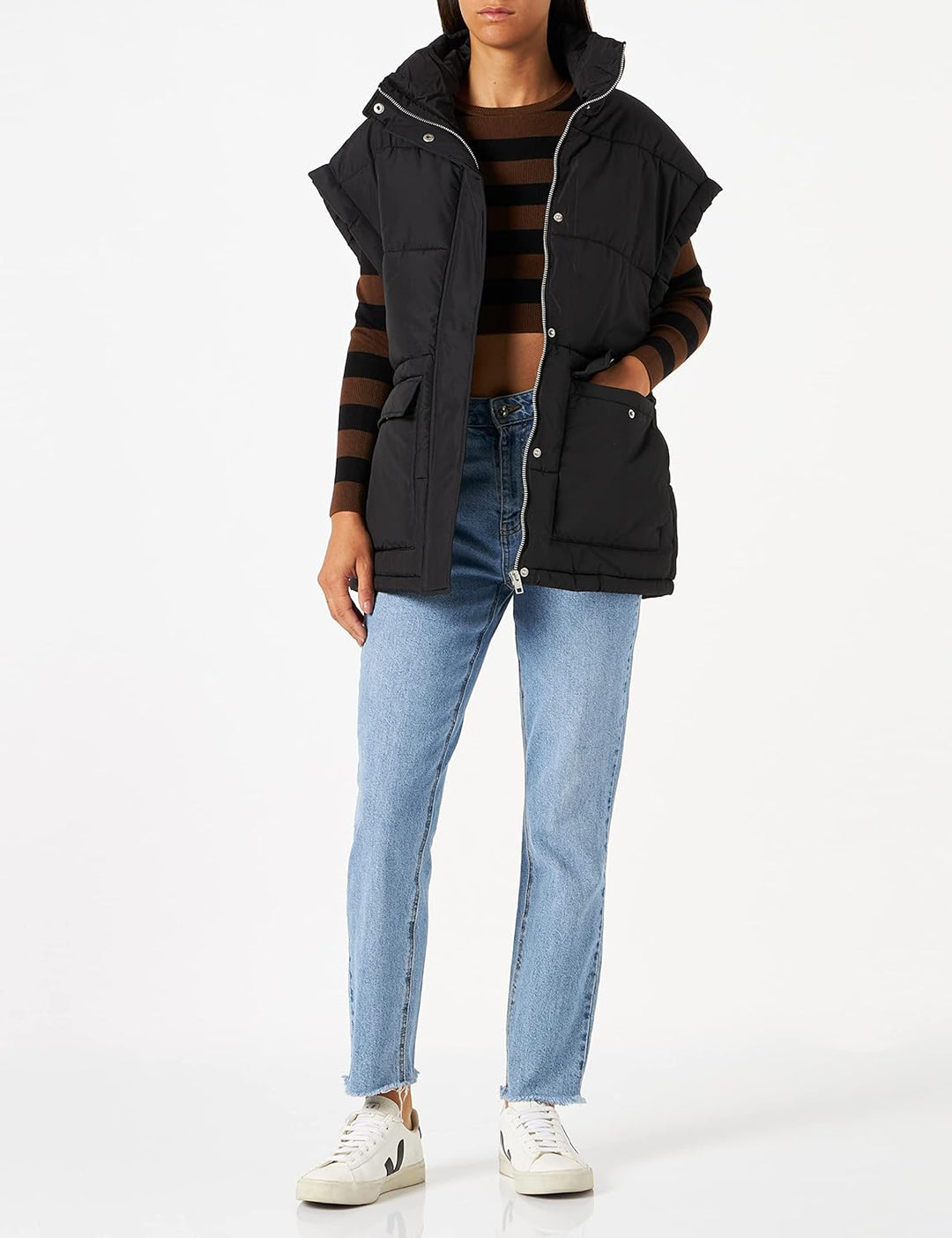 JJXX Damen Jxellen Puffer Vest Sn Weste XS Schwarz, XS Schwarz