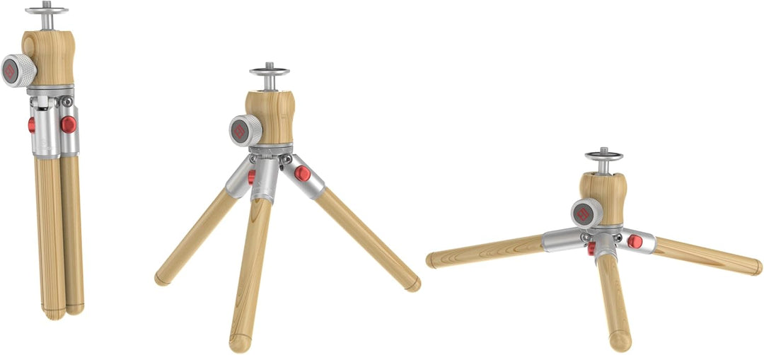 IFOOTAGE Timberpod Minipod aus Buche, Holzstativ, 1/4 Zoll Schraube, 360° und 90° Flexibler Kugelkop