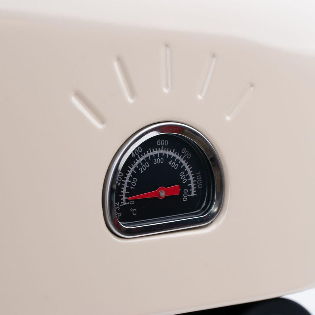 SANTOS Pizzaofen O-140 Beige mit Motor – Gas-Pizzaofen 4,7 kW – Drehteller & 360° Bräunung – Cordier