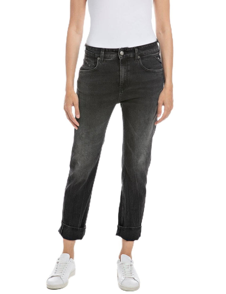 Replay Damen Jeans Marty Boyfit Recycled mit Stretch 24W / 32L Black Delavé 099, 24W / 32L Black Del