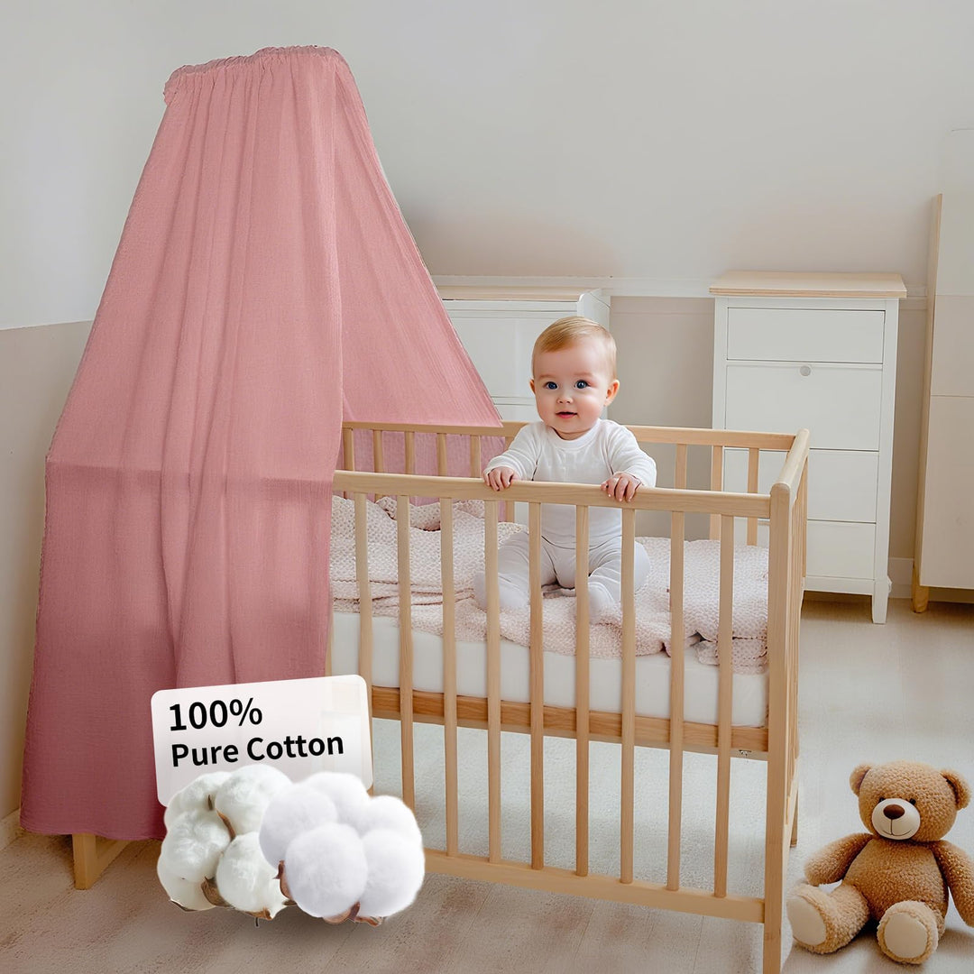 FloraVigo Babybettbezug, handgefertigt aus 100% Baumwollmusselin, Stoffbezug für die heimische Bettd