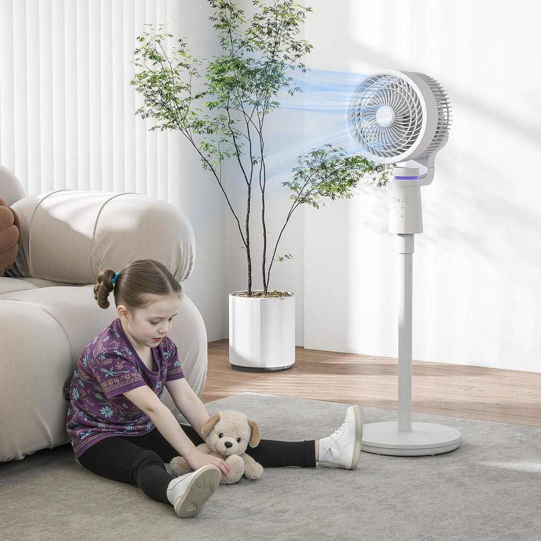 HOMCOM Standventilator Luftzirkulator Lüfter mit 3 Geschwindigkeitsstufen, Fernbedienung, Timer Vent