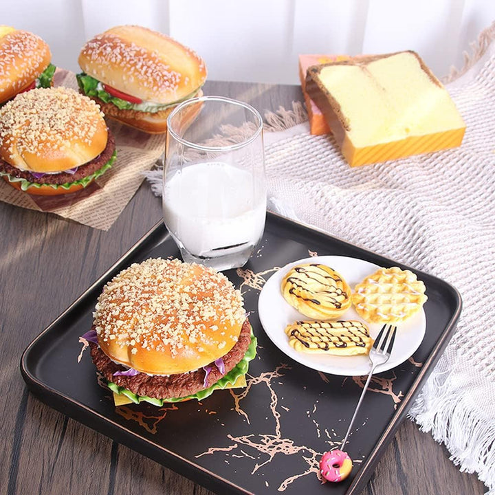 1 x künstlicher Hamburger-Burger, realistisches Brot-Modell, Fotografie-Requisite für Zuhause, Küche