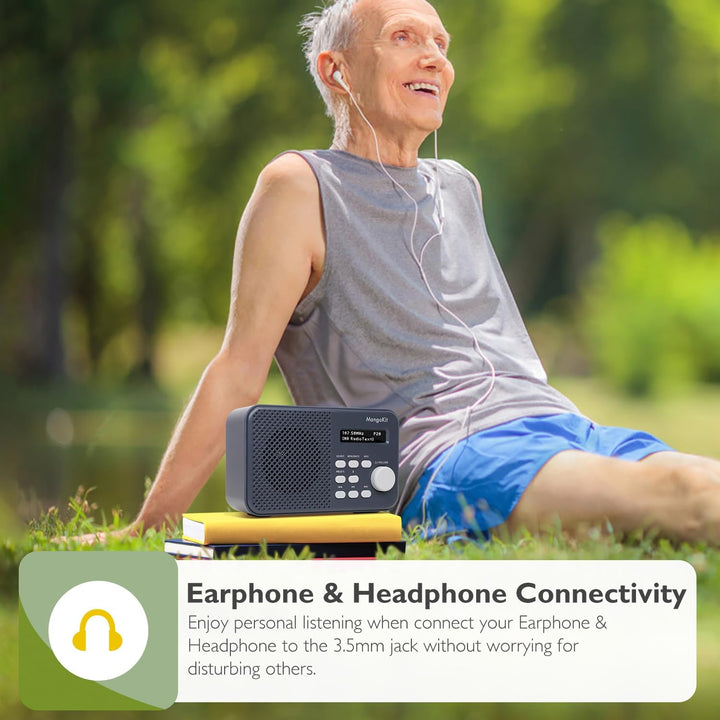MangoKit MD2 DAB/DAB Plus Radio mit Bluetooth,Digitalradio,UKW Radio, kleines Küchenradio mit Netzbe
