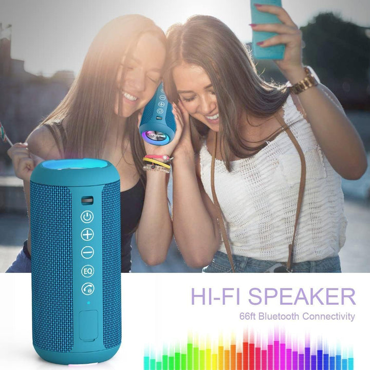 Ortizan Bluetooth Lautsprecher, Bleutooth Box mit LED-Licht, Tragbarer Mini Musikbox mit Freisprechf