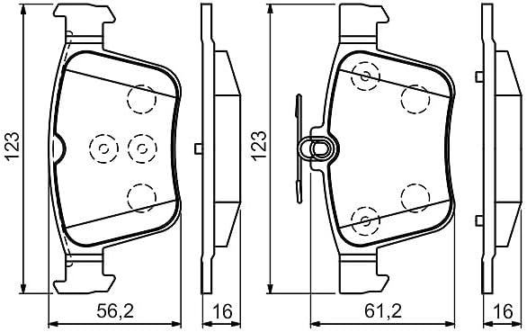 Bosch BP1503 Bremsbeläge - Hinterachse - ECE-R90 Zertifizierung - vier Bremsbeläge pro Set Single, S