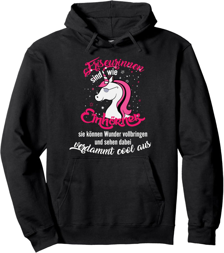 Lustiges Friseurin Spruch Einhorn Friseure Geschenk Pullover Hoodie