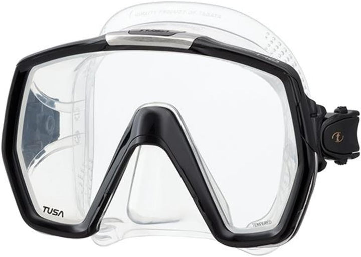 Taucherbrille Tusa Freedom HD - einglas tauchmaske schnorchelmaske erwachsene profi (M-1001) schwarz
