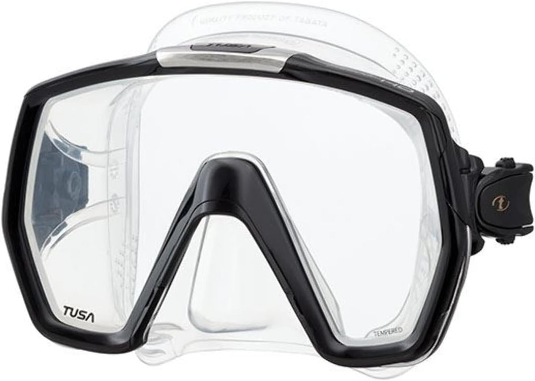 Taucherbrille Tusa Freedom HD - einglas tauchmaske schnorchelmaske erwachsene profi (M-1001) schwarz