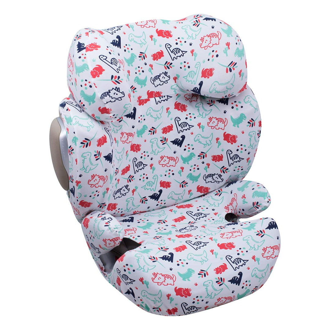 JYOKO Kids Bezug kompatibel mit Cybex Solution Q2 Fix, Q3, Cybex Z Fix, Gb Elian (Dino Party), DINO