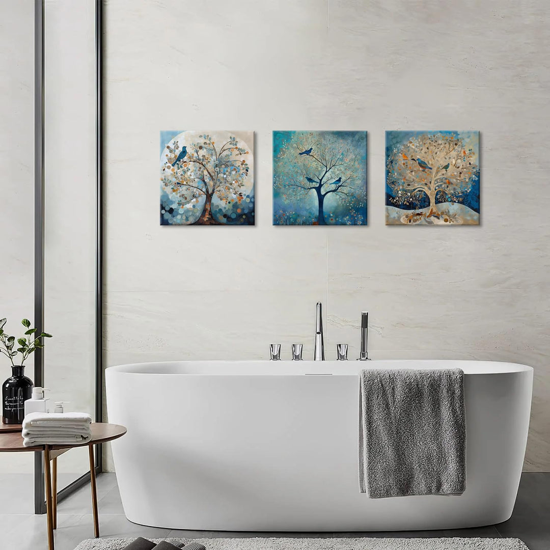 Piy Painting Blauer Baum Leinwandbild Abstrakte Moderne Wohnzimmerbilder Kunstdrücke auf Leinwand Um
