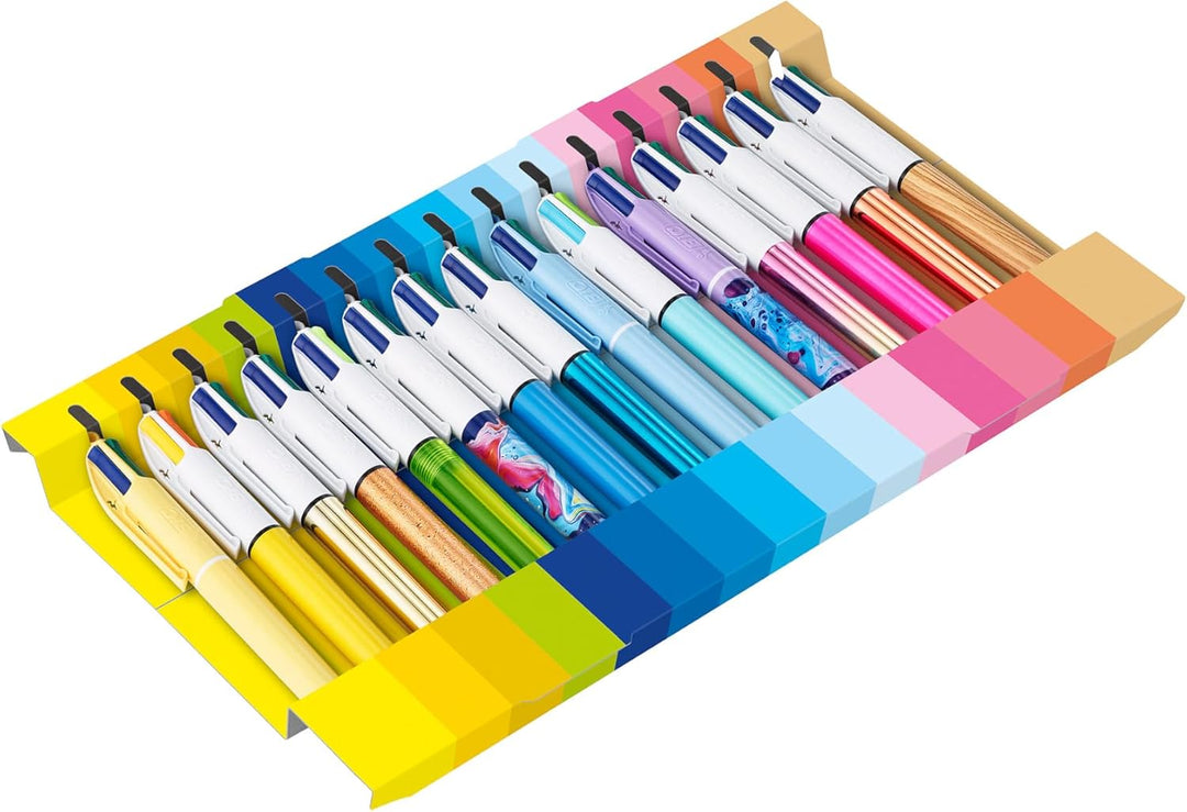 BIC 4 Farben Kugelschreiber Set Sonderedition, in verschiedenen Farben, 15er Pack, Ideal für das Bür