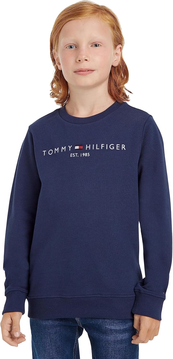 Tommy Hilfiger Kinder Unisex Sweatshirt Essential Sweatshirt ohne Kapuze 80 Twilight Navy, 80 Twilig