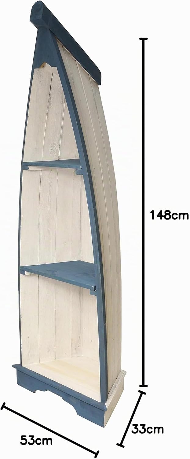 Badregal Bootsregal Boot Regal Bücherregal Bücherschrank Standregal Aufbewahrung 148 cm Albesia Holz