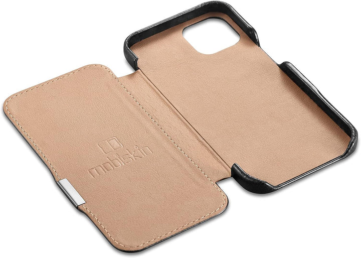 Mobiskin Hülle kompatibel mit Apple iPhone 13 PRO (6,1 Zoll), Handyhülle mit echtem Leder, Case, Sch