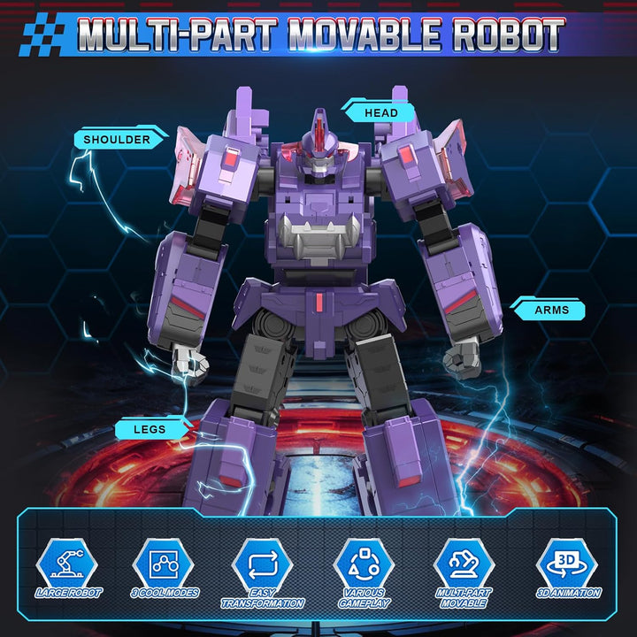 3 in 1 Verwandlungsroboter Mosa Storm, 8,66 Zoll, Kinder Roboter Spielzeug, Chariot und Roboter Tran