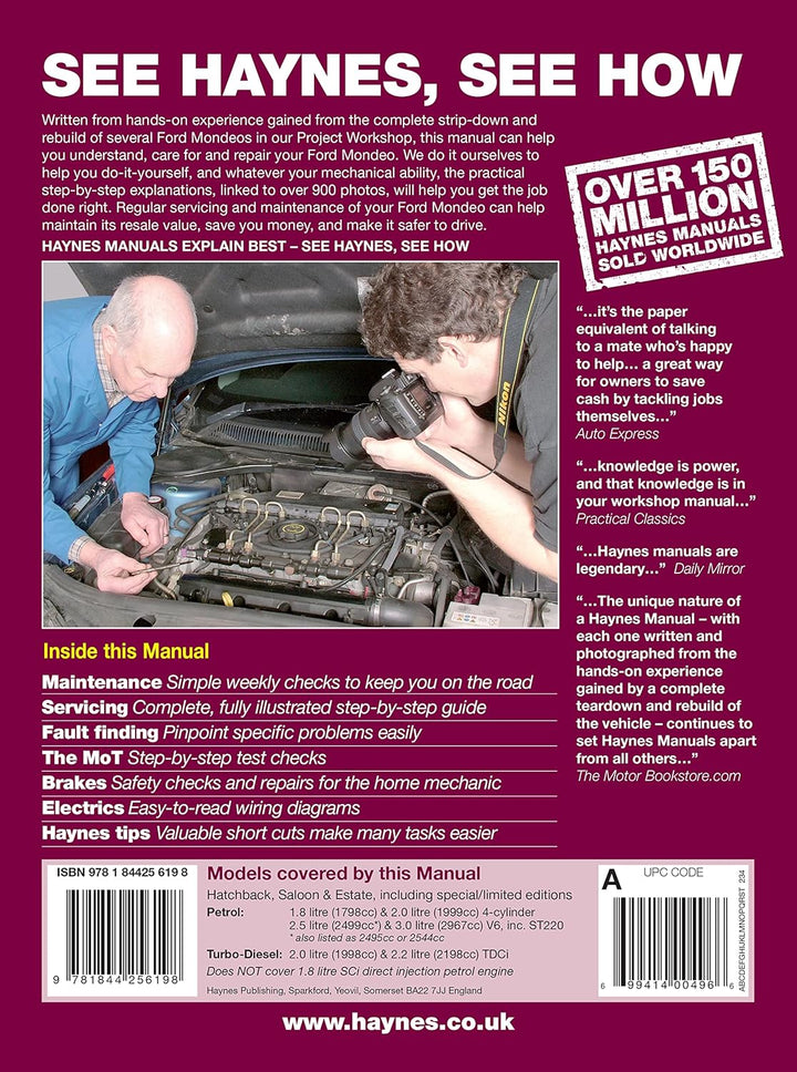 Ford Mondeo Petrol & Diesel (July 03 - 07) Haynes Repair Manual, Taschenbuch