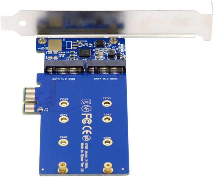 chenyang SATA SSD auf PCI-E x1 Adapter,Dual SATA NGFF Key B+M SSD auf PCI-E x1 Motherboard Adapter J