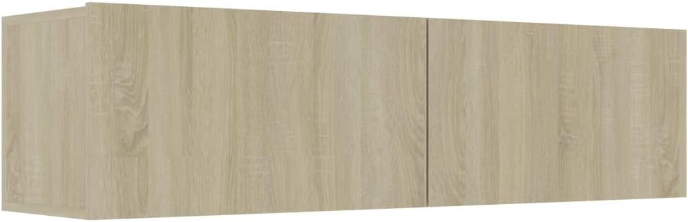 Festnight TV Wandboard Hängend Sonoma Eiche TV-Wandschrank Lowboard Hangend Hängeschränke Hänge TV B