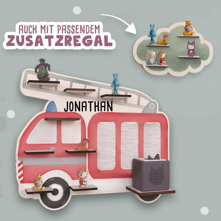 hellomini Personalisiertes Tonie Regal Jungen - Toniebox Regal mit Wunschnamen fürs Kinderzimmer - R
