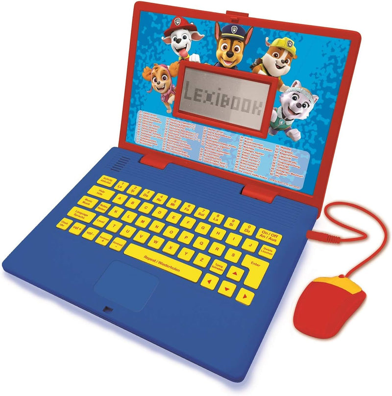 Lexibook, Paw Patrol, Lern- und zweisprachiger Laptop Deutsch/Englisch, Spielzeug für Kinder (Jungen