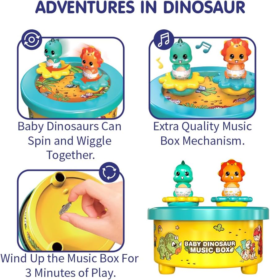 WEofferwhatYOUwant Dinosaurier-Baby-Spieluhr. Sanfte Melodien für kleine Abenteurer Dinosaurier-Enth