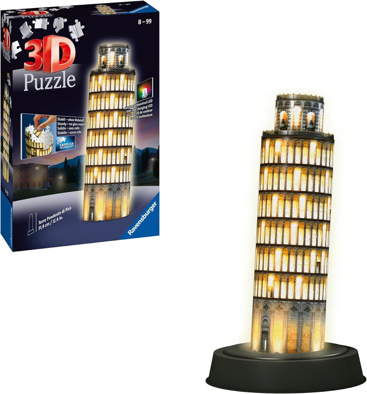 Ravensburger 3D Puzzle Schiefer Turm von Pisa bei Nacht 12515 - leuchtet im Dunkeln - 216 Teile - ab