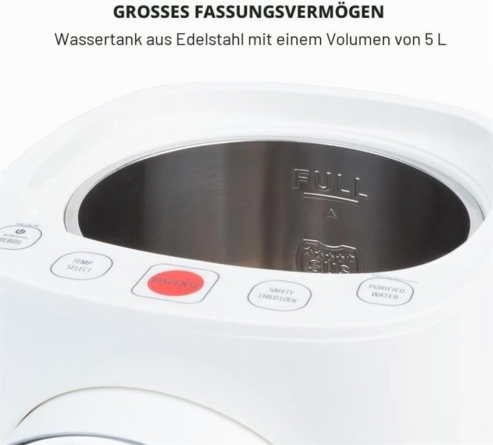 Klarstein Hot Spring Plus Heisswasserspender, Wassertank: 5 Liter, grosses LCD-Display, Temperaturen