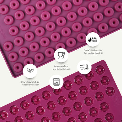 Collory Medium Donut (2,8cm) Silikon Backform für Hundekekse & Hundeleckerlis, Pralinenform, Schokol