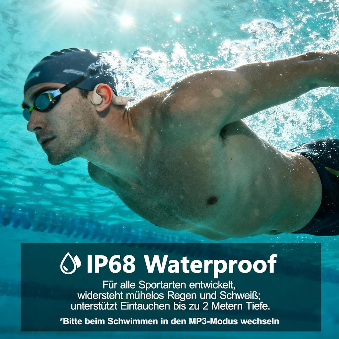 Kopfhörer Schwimmen – Knochenschall Kopfhörer Bluetooth 5.4, IPX8 Wasserdichte Sport Headphones mit