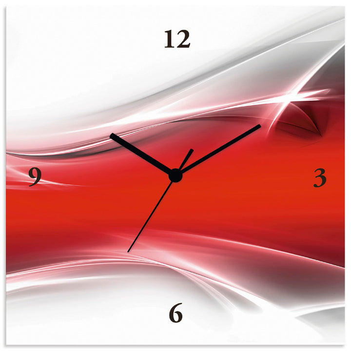 ARTLAND Wanduhr ohne Tickgeräusche Leinwand Funkuhr 30x30 cm Quadratisch Lautlos Design Abstrakt Kun