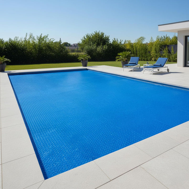 Zelsius Solarfolie, eckig | 8 x 5 m | blau | 400µ | Noppenfolie, schwimmend | Poolabdeckung, Solar F