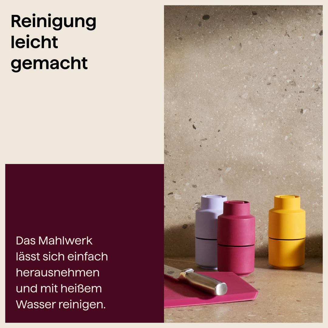 CrushGrind Billund umgedrehte Gewürzmühle und Kräutermühle mit verstellbarem Mahlgrad - Keramikmahlw