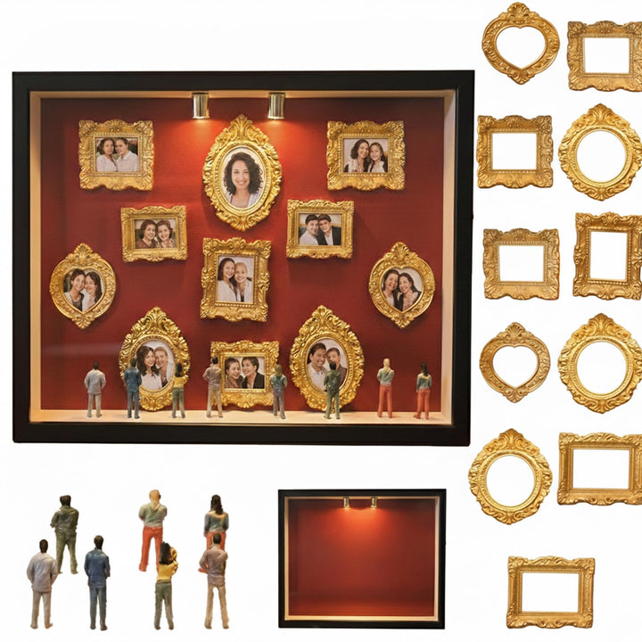 Generisch DIY Mini Museum Silhouette Box, Mini Figuren Menschen Museum, Kreatives Erinnerungsdisplay
