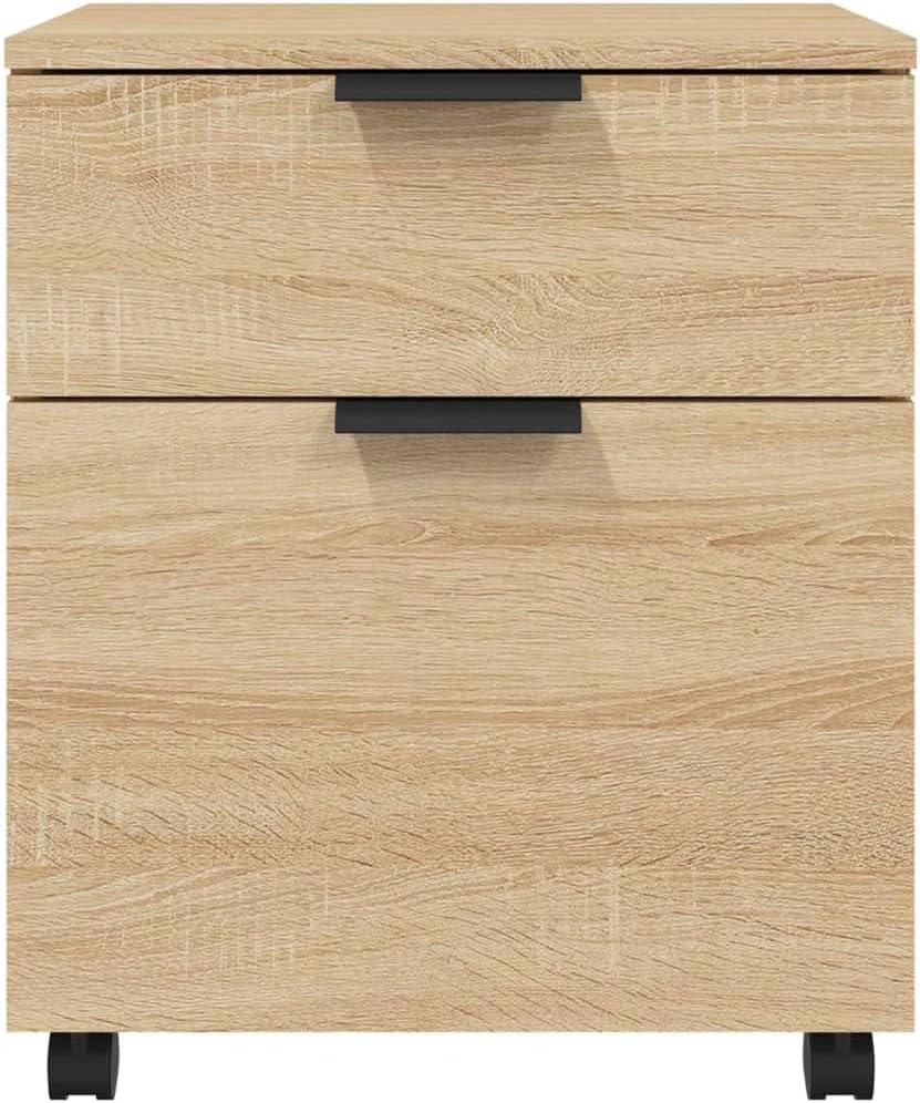 Rollcontainer MOSAB rollbar Sonoma-Eiche 45x38x54 cm | Nachttisch mit Rollen Aktenschrank rollbar kl