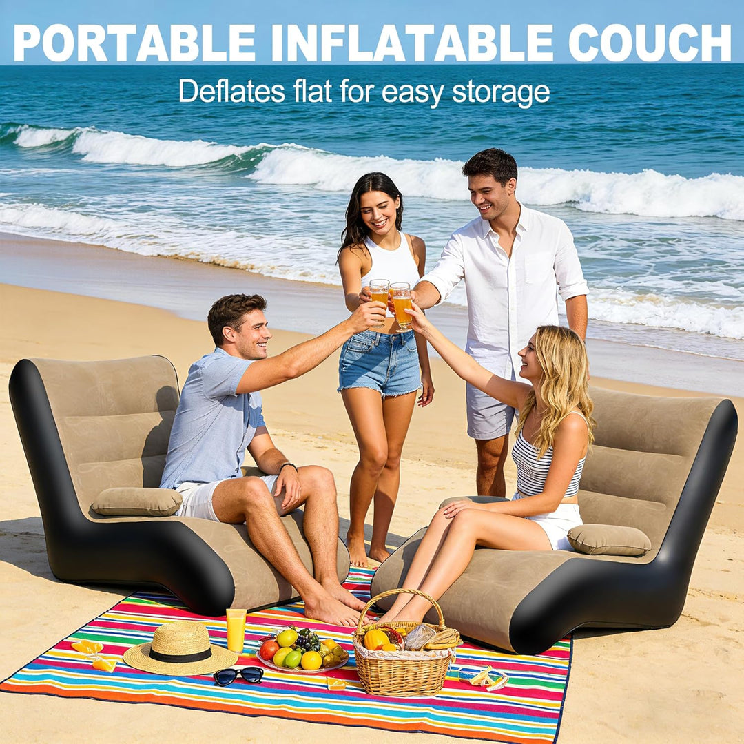 KingSom Aufblasbares Sofa, Aufblasbare Couch mit Armlehne, Camping Sofa Aufblasbares Luftsofa, Wasse