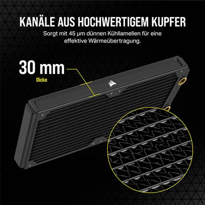 Corsair Hydro X Series XR5 280 mm NEO Radiator für Wasserkühlung – Kupferkanäle – Optimiert für Gerä