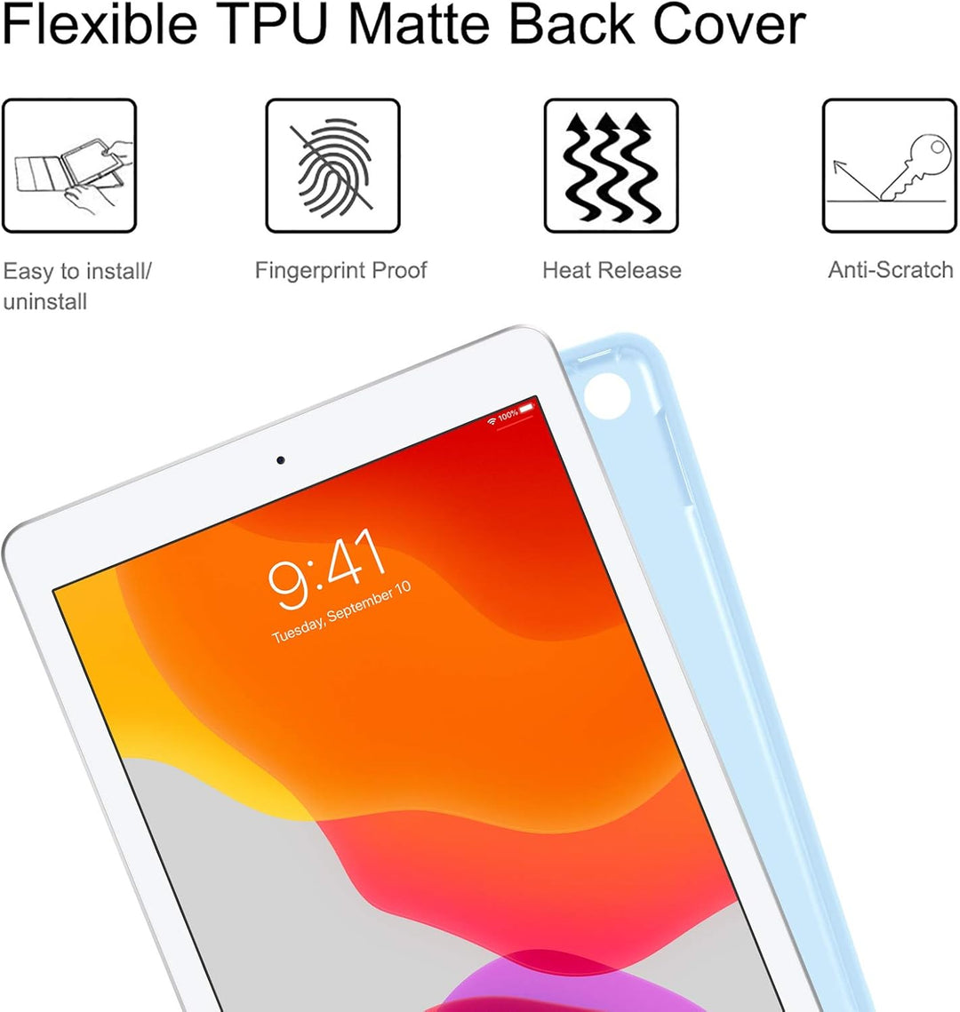 FINTIE Tastatur Hülle für iPad 9 8 7 Generation (2021/2020/2019) 10.2 Zoll, 7-farbig beleuchtete abn