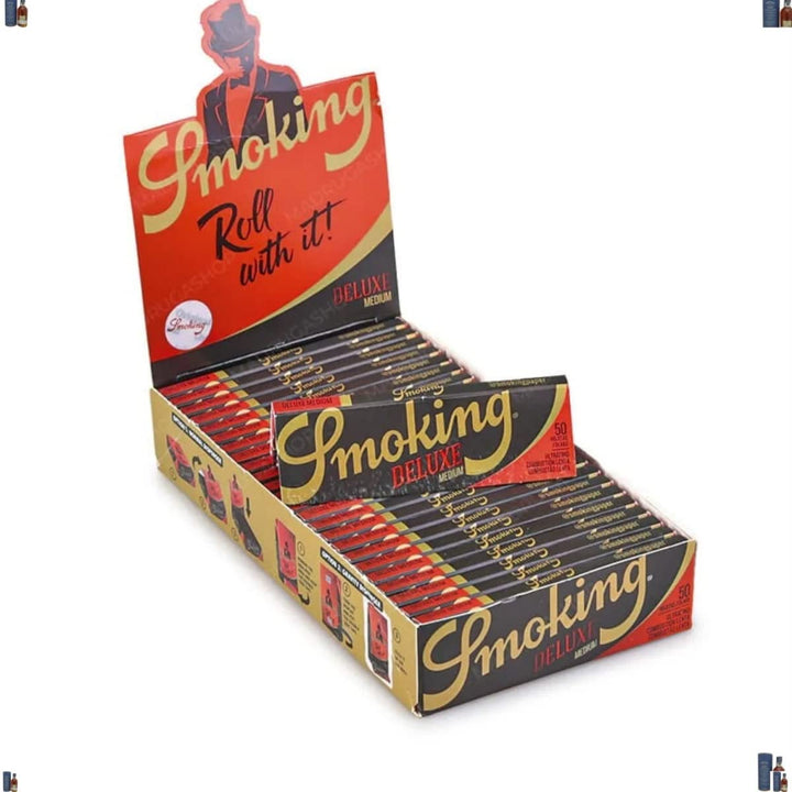 Smoking Deluxe 1 1/4 Medium Size Zigarettenpapier schwarz (250 X heftchen/Booklet)