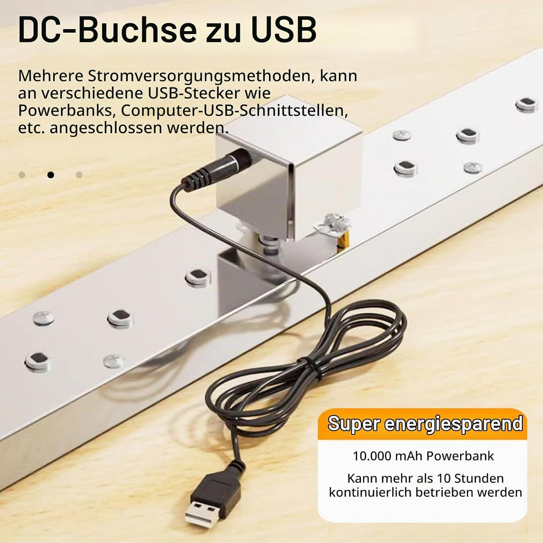 Elektrischer Drehspiess, 50 cm Grillspiessdreher Edelstahl Mit USB Motor 5 U/Min 9 Loch Schaschlik D