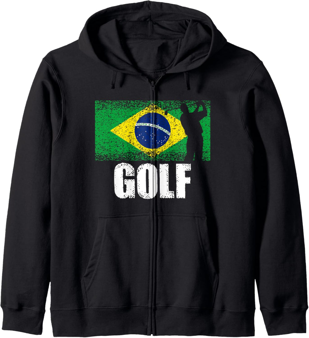 Golf Sport, Retro Brasilien Flagge, Brasilianischer Golfer Kapuzenjacke