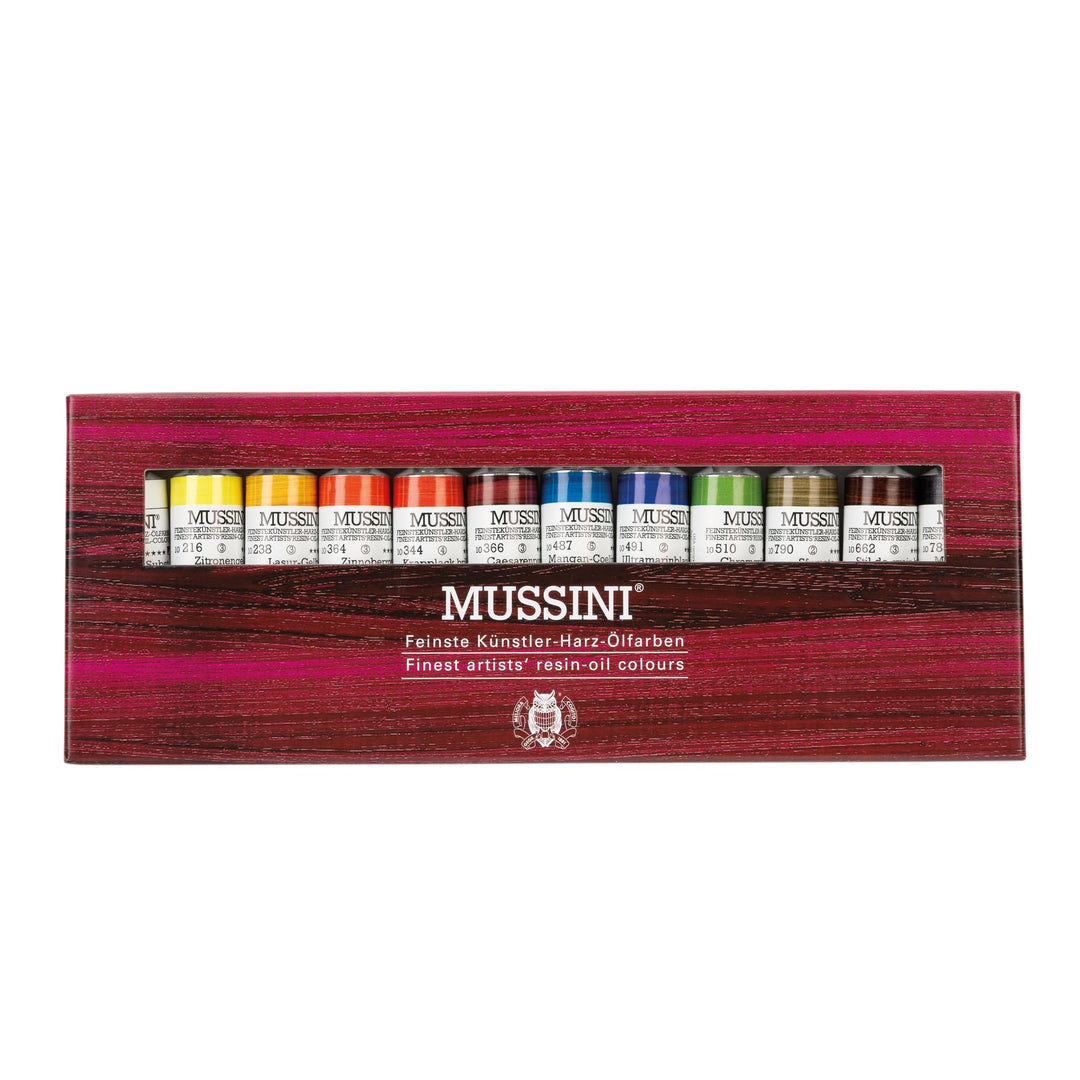 Schmincke - MUSSINI feinste Harz-Ölfarben, Kartonset, 12 x 15 ml Set, 70 012 097
