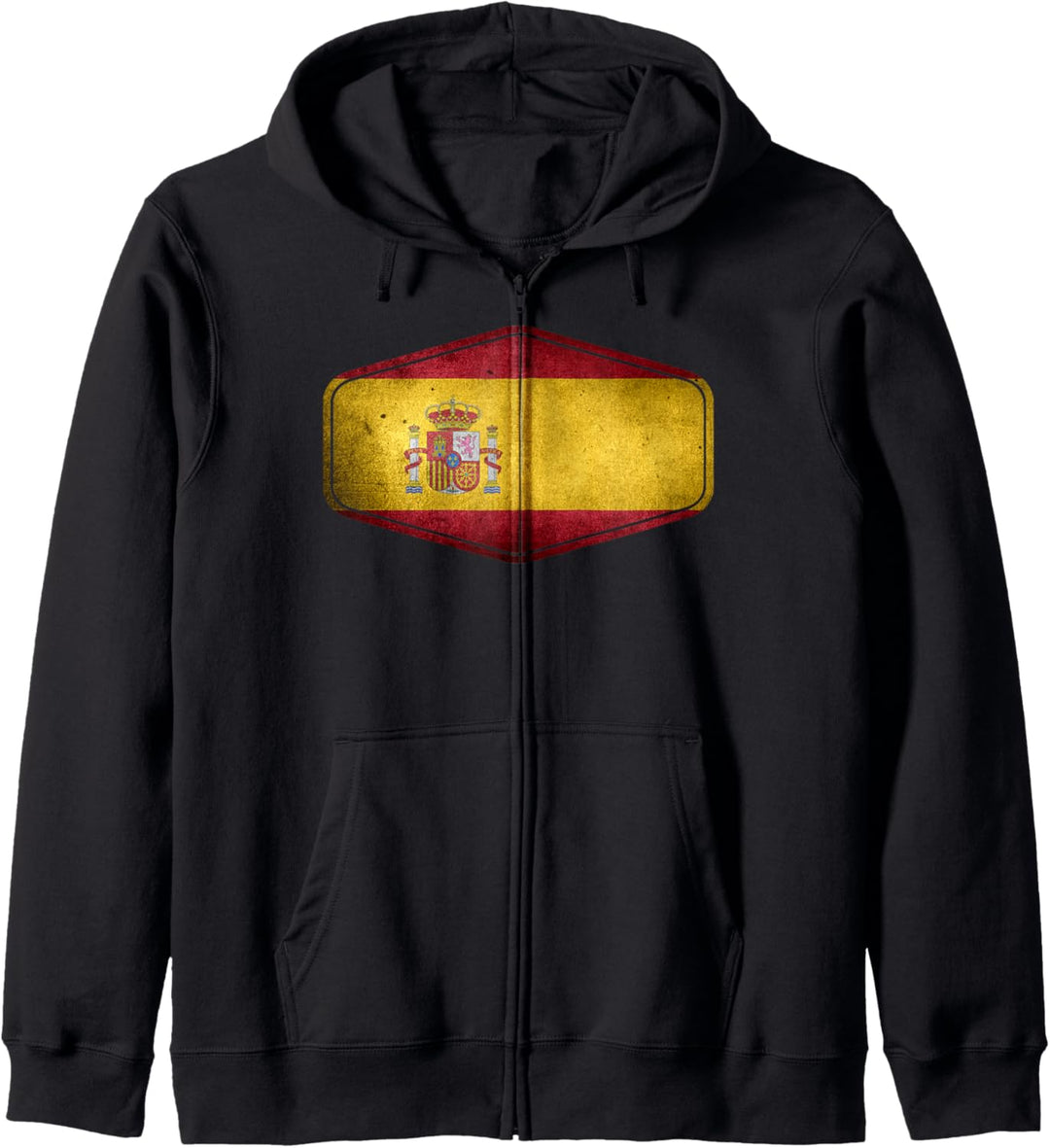 Vintage Spanien Flagge Stilvolles Design Kapuzenjacke